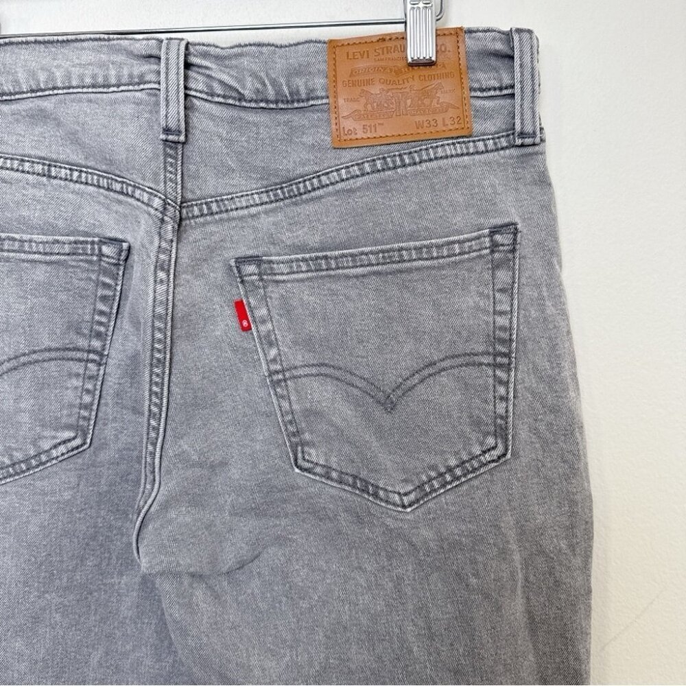 Levi's Mens 33x32 Premium 511 Slim Fit Grey Jeans - Picture 14 of 16